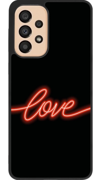 Samsung Galaxy A33 5G Case Hülle - Silikon schwarz Valentine 2023 neon love