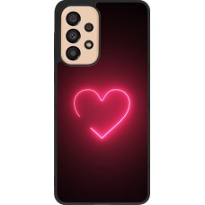 Samsung Galaxy A33 5G Case Hülle - Silikon schwarz Valentine 2023 single neon heart