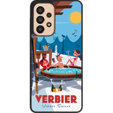 Coque Samsung Galaxy A33 5G - Silicone rigide noir Verbier Mountain Jacuzzi