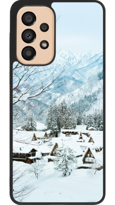 Samsung Galaxy A33 5G Case Hülle - Silikon schwarz Winter 25 Winter snowy landscape