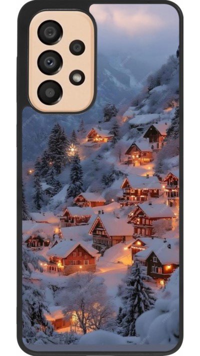 Samsung Galaxy A33 5G Case Hülle - Silikon schwarz Winter 25 Winter snowy village