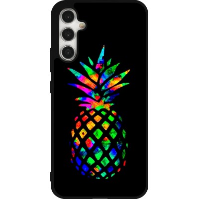 Samsung Galaxy A34 5G Case Hülle - Silikon schwarz Ananas Multi-colors
