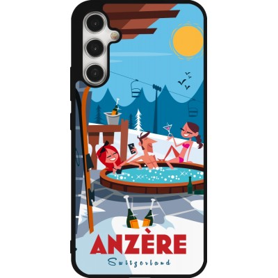 Samsung Galaxy A34 5G Case Hülle - Silikon schwarz Anzère Mountain Jacuzzi