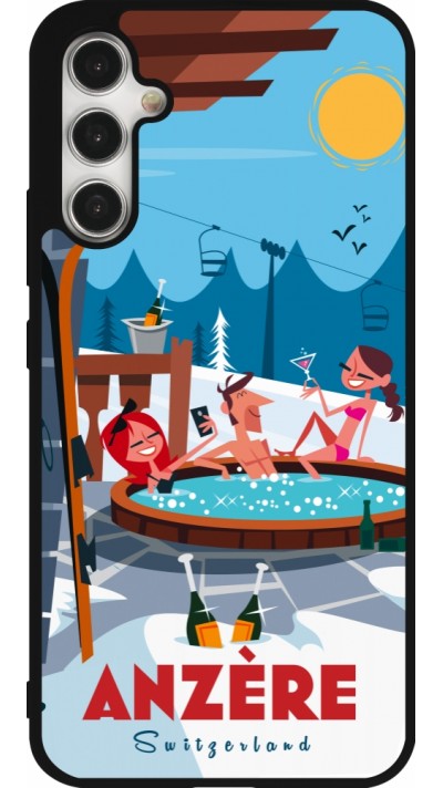 Samsung Galaxy A34 5G Case Hülle - Silikon schwarz Anzère Mountain Jacuzzi