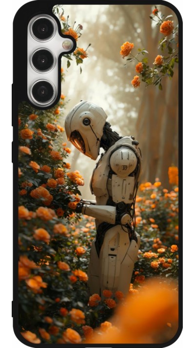 Samsung Galaxy A34 5G Case Hülle - Silikon schwarz Astronaut flowers 2025