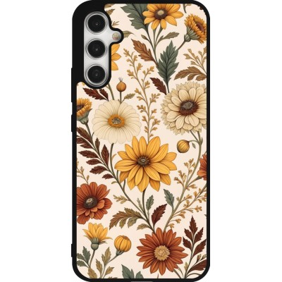 Samsung Galaxy A34 5G Case Hülle - Silikon schwarz Autumn 25 Flower pattern