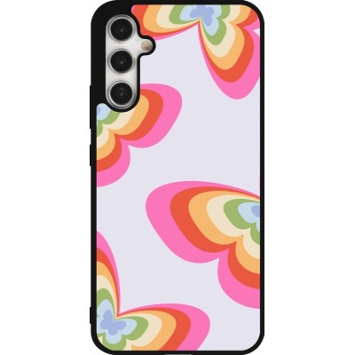 Samsung Galaxy A34 5G Case Hülle - Silikon schwarz Easter 2024 rainbow butterflies