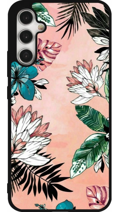 Samsung Galaxy A34 5G Case Hülle - Silikon schwarz Flowers Artprint