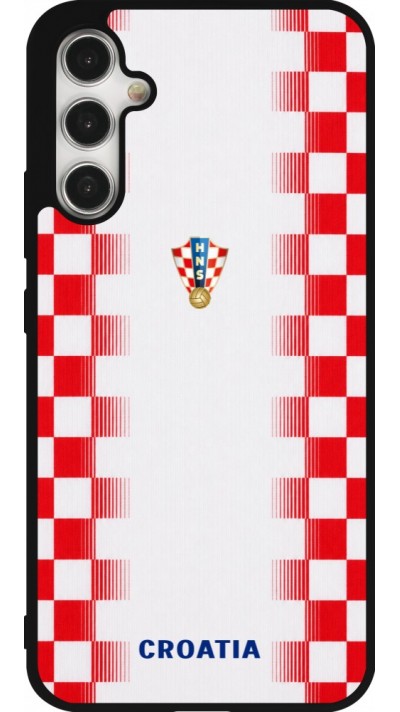 Coque Samsung Galaxy A34 5G - Silicone rigide noir Maillot de football Croatie 2026 personnalisable