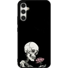 Samsung Galaxy A34 5G Case Hülle - Silikon schwarz Halloween 2023 rose and skeleton