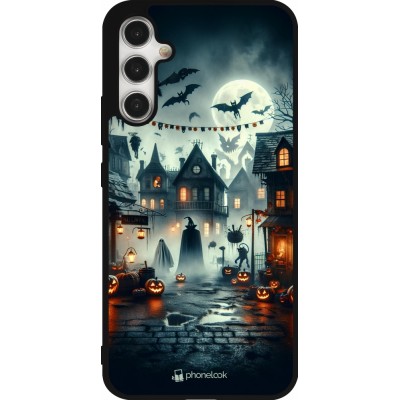 Samsung Galaxy A34 5G Case Hülle - Silikon schwarz Halloween Spukstadt