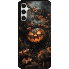 Samsung Galaxy A34 5G Case Hülle - Silikon schwarz Halloween 2025 Pumpkin with flowers
