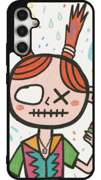 Samsung Galaxy A34 5G Case Hülle - Silikon schwarz Little Girl Sketch