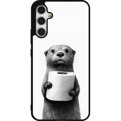 Samsung Galaxy A34 5G Case Hülle - Silikon schwarz Otter Toilettenpapier