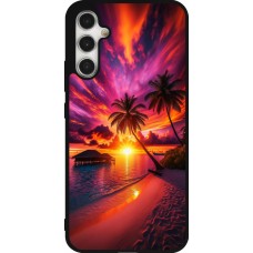 Samsung Galaxy A34 5G Case Hülle - Silikon schwarz Malediven Abenddämmerung Glückseligkeit