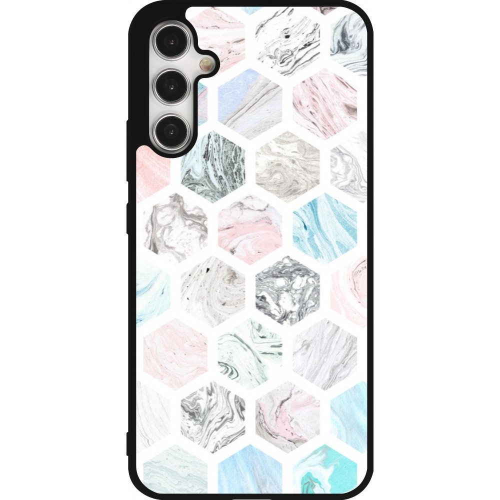 Samsung Galaxy A34 5G Case Hülle - Silikon schwarz Marble Everything