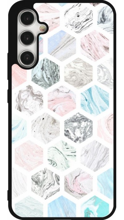 Samsung Galaxy A34 5G Case Hülle - Silikon schwarz Marble Everything