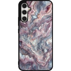 Samsung Galaxy A34 5G Case Hülle - Silikon schwarz Violetter silberner Marmor