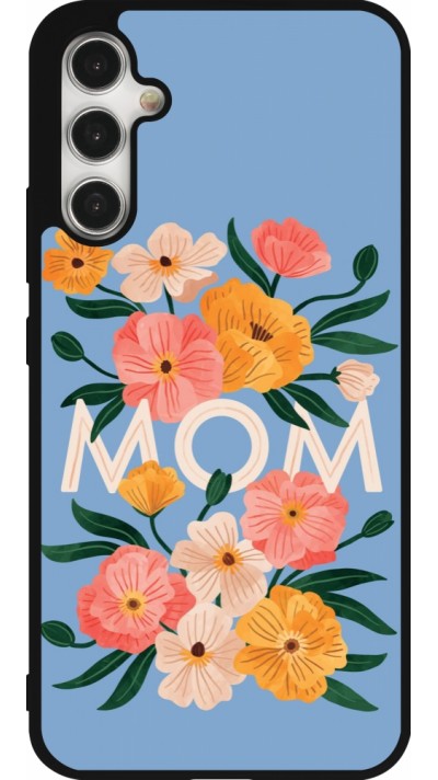 Coque Samsung Galaxy A34 5G - Silicone rigide noir Mom 2026 Flowers
