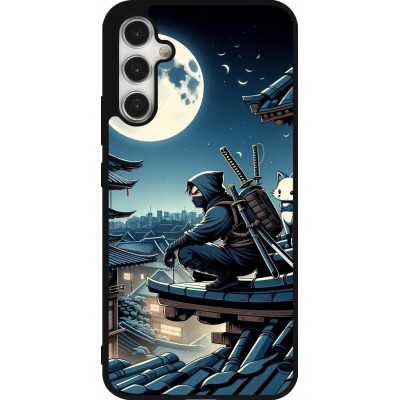 Samsung Galaxy A34 5G Case Hülle - Silikon schwarz Ninja unter dem Mond