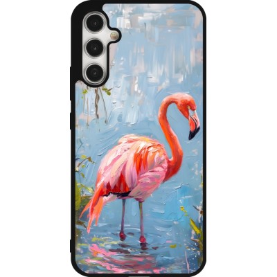 Samsung Galaxy A34 5G Case Hülle - Silikon schwarz Paint Flamingo