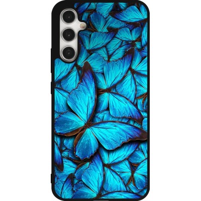 Samsung Galaxy A34 5G Case Hülle - Silikon schwarz Papillon bleu