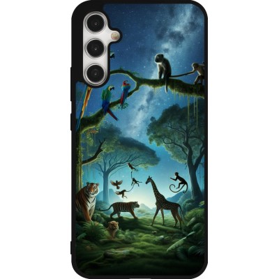 Samsung Galaxy A34 5G Case Hülle - Silikon schwarz Paradies der exotischen Tiere