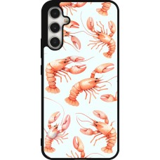 Samsung Galaxy A34 5G Case Hülle - Silikon schwarz Muster von pastellfarbenen Hummern