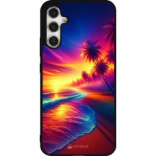 Samsung Galaxy A34 5G Case Hülle - Silikon schwarz Strand Sonnenuntergang auffällig