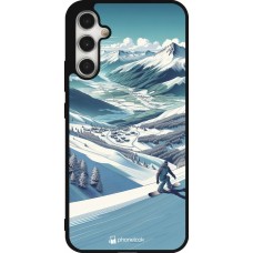 Samsung Galaxy A34 5G Case Hülle - Silikon schwarz Snowboarder Berg