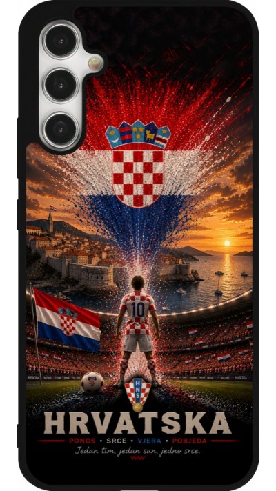 Coque Samsung Galaxy A34 5G - Silicone rigide noir Football Croatie splash 2026