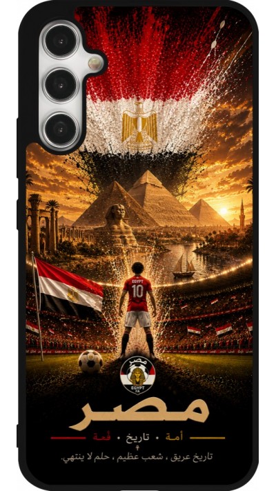 Coque Samsung Galaxy A34 5G - Silicone rigide noir Football Égypte splash 2026