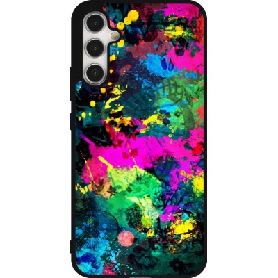 Samsung Galaxy A34 5G Case Hülle - Silikon schwarz Splash paint