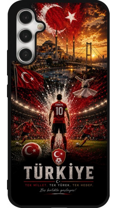 Coque Samsung Galaxy A34 5G - Silicone rigide noir Football Turquie splash 2026