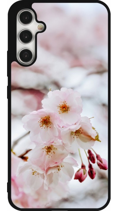 Coque Samsung Galaxy A34 5G - Silicone rigide noir Cherry tree Spring 2026