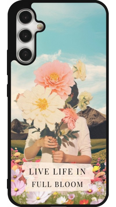 Coque Samsung Galaxy A34 5G - Silicone rigide noir Live life in full moon Spring 2026