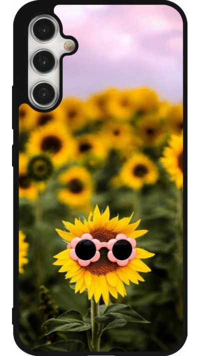Coque Samsung Galaxy A34 5G - Silicone rigide noir Sunflower with glasses Spring 2026