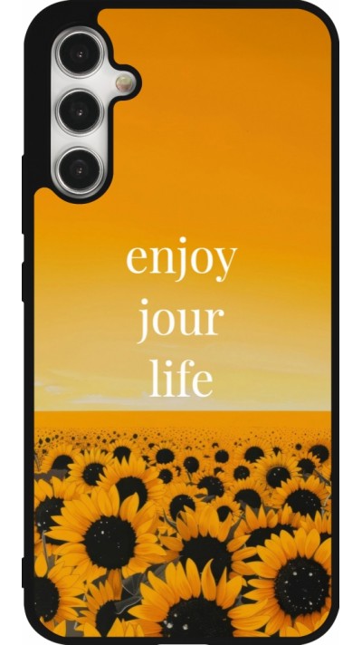 Samsung Galaxy A34 5G Case Hülle - Silikon schwarz Summer 2025 Enjoy your life