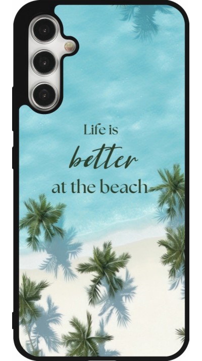 Samsung Galaxy A34 5G Case Hülle - Silikon schwarz Summer 2025 Life is better at the beach