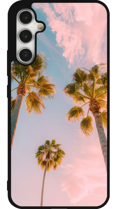 Samsung Galaxy A34 5G Case Hülle - Silikon schwarz Summer 2025 Palmiers