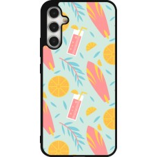 Samsung Galaxy A34 5G Case Hülle - Silikon schwarz Summer 2025 Pattern citron
