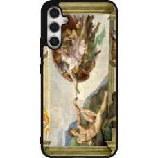 Samsung Galaxy A34 5G Case Hülle - Silikon schwarz Kunstbild - Die Erschaffung Adams - Michelangelo