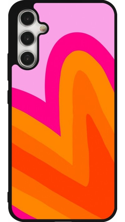 Samsung Galaxy A34 5G Case Hülle - Silikon schwarz Valentine 2024 heart gradient