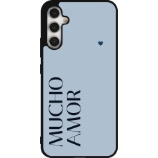 Samsung Galaxy A34 5G Case Hülle - Silikon schwarz Valentine 2024 mucho amor azul