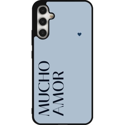 Samsung Galaxy A34 5G Case Hülle - Silikon schwarz Valentine 2024 mucho amor azul
