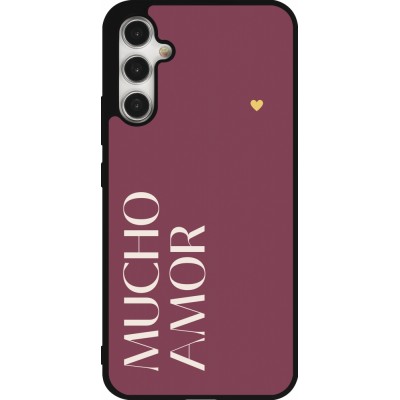 Samsung Galaxy A34 5G Case Hülle - Silikon schwarz Valentine 2024 mucho amor rosado