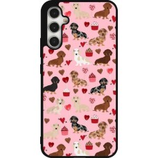 Samsung Galaxy A34 5G Case Hülle - Silikon schwarz Valentine 2024 puppy love