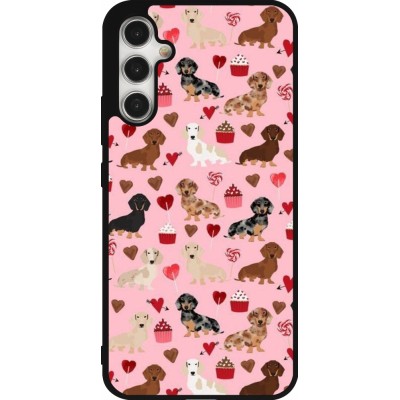 Samsung Galaxy A34 5G Case Hülle - Silikon schwarz Valentine 2024 puppy love