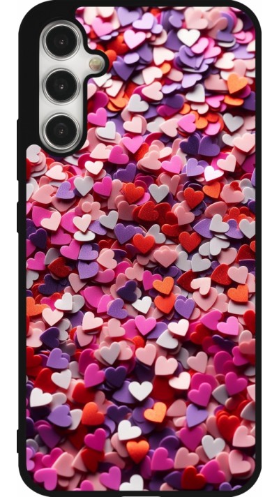Coque Samsung Galaxy A34 5G - Silicone rigide noir Valentine 2025 Confetti