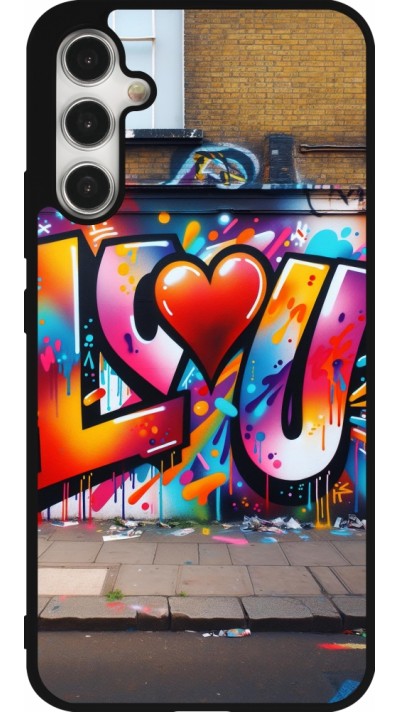 Coque Samsung Galaxy A34 5G - Silicone rigide noir Valentine 2025 Love U Tag